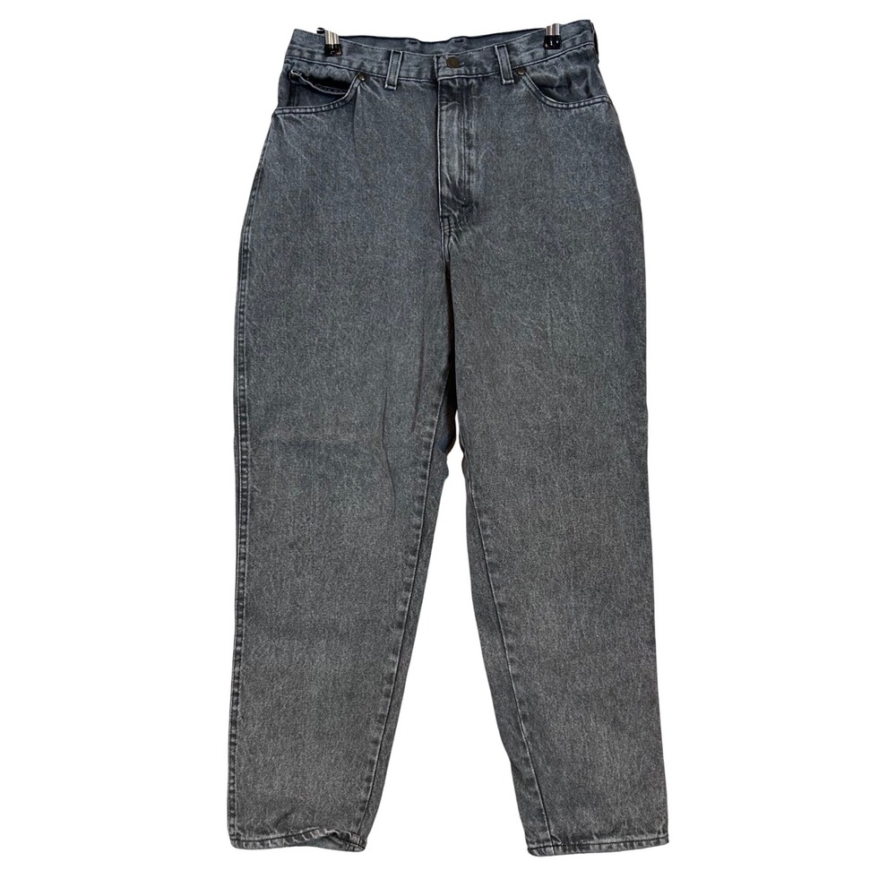 Vintage PS Gitano Grey Acid Wash High Waist Tapered Mom Jeans Women 14 90s Retro